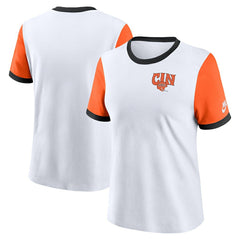 Nike Cincinnati Bengals Women's Rewind Ringer Tri-Blend T-Shirt White