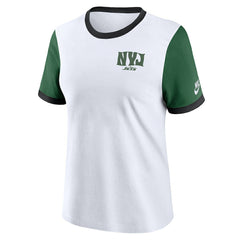 Nike New York Jets Women's Rewind Ringer Tri-Blend T-Shirt White