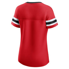 Chicago Blackhawks Fanatics Women's Iconic Athena Lace-Up T-Shirt - Red - NHL 202683979