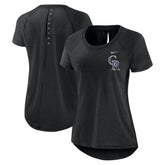 Colorado Rockies Nike Women's Summer Breeze Raglan Fashion T-Shirt - Heather Black - Nike on Sale