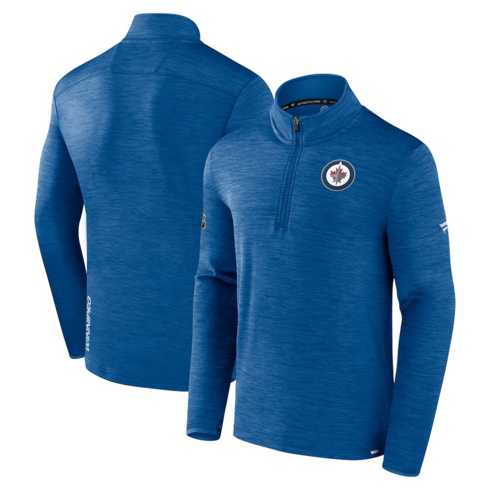 Winnipeg Jets Fanatics Authentic Pro Lightweight Quarter-Zip Pullover - Heather Blue - NHL 202684844