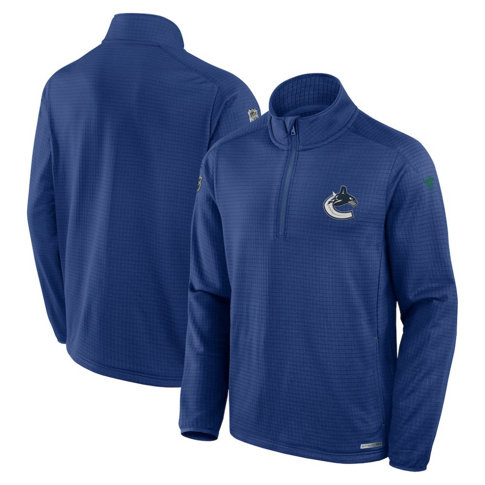 Vancouver Canucks Fanatics Authentic Pro Rink Quarter-Zip Top - Blue - NHL 202684885