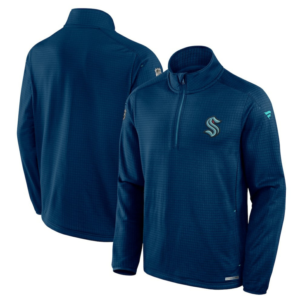 Seattle Kraken Fanatics Authentic Pro Rink Quarter-Zip Top - Deep Sea Blue - NHL 202684890