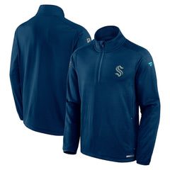 Seattle Kraken Fanatics Authentic Pro Rink Quarter-Zip Top - Deep Sea Blue - NHL 202684890