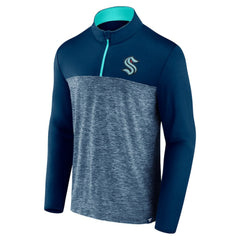 Seattle Kraken Fanatics Iconic Defender Quarter-Zip Jacket - Deep Sea Blue - NHL 202684944