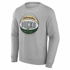 Milwaukee Bucks True Classics Hard Color Fleece Pullover Sweatshirt Gray | Fanatics for sale
