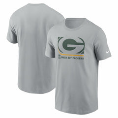 Nike Green Bay Packers Lockup Essential T-Shirt Gray
