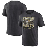 Fanatics New Orleans Saints Extreme Tackle Tri-Blend T-Shirt Heather Charcoal