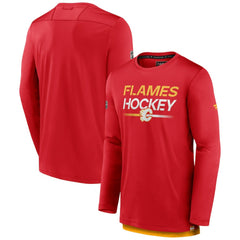 Calgary Flames Fanatics Authentic Pro Tech Long Sleeve T-Shirt - Red - NHL 202688393