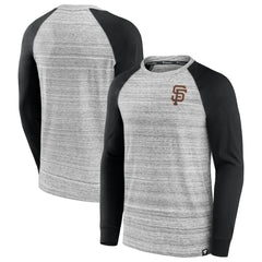San Francisco Giants Fanatics Iconic Streaky Raglan Long Sleeve T-Shirt - Gray/Black - Fanatics Discount