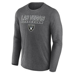 Fanatics Las Vegas Raiders Fundamentals Long Sleeve T-Shirt Heather Charcoal