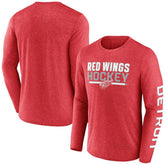 Detroit Red Wings Fanatics Sweep Iconic Synthetic Long Sleeve T-Shirt - Heather Red - NHL 202688586