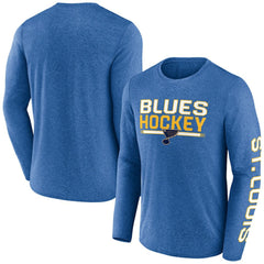 St. Louis Blues Fanatics Sweep Iconic Synthetic Long Sleeve T-Shirt - Heather Blue - NHL 202688588