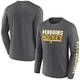 Pittsburgh Penguins Fanatics Sweep Iconic Synthetic Long Sleeve T-Shirt - Heather Charcoal - NHL 202688597