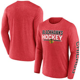 Chicago Blackhawks Fanatics Sweep Iconic Synthetic Long Sleeve T-Shirt - Heather Red - NHL 202688600