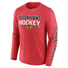 Chicago Blackhawks Fanatics Sweep Iconic Synthetic Long Sleeve T-Shirt - Heather Red - NHL 202688600