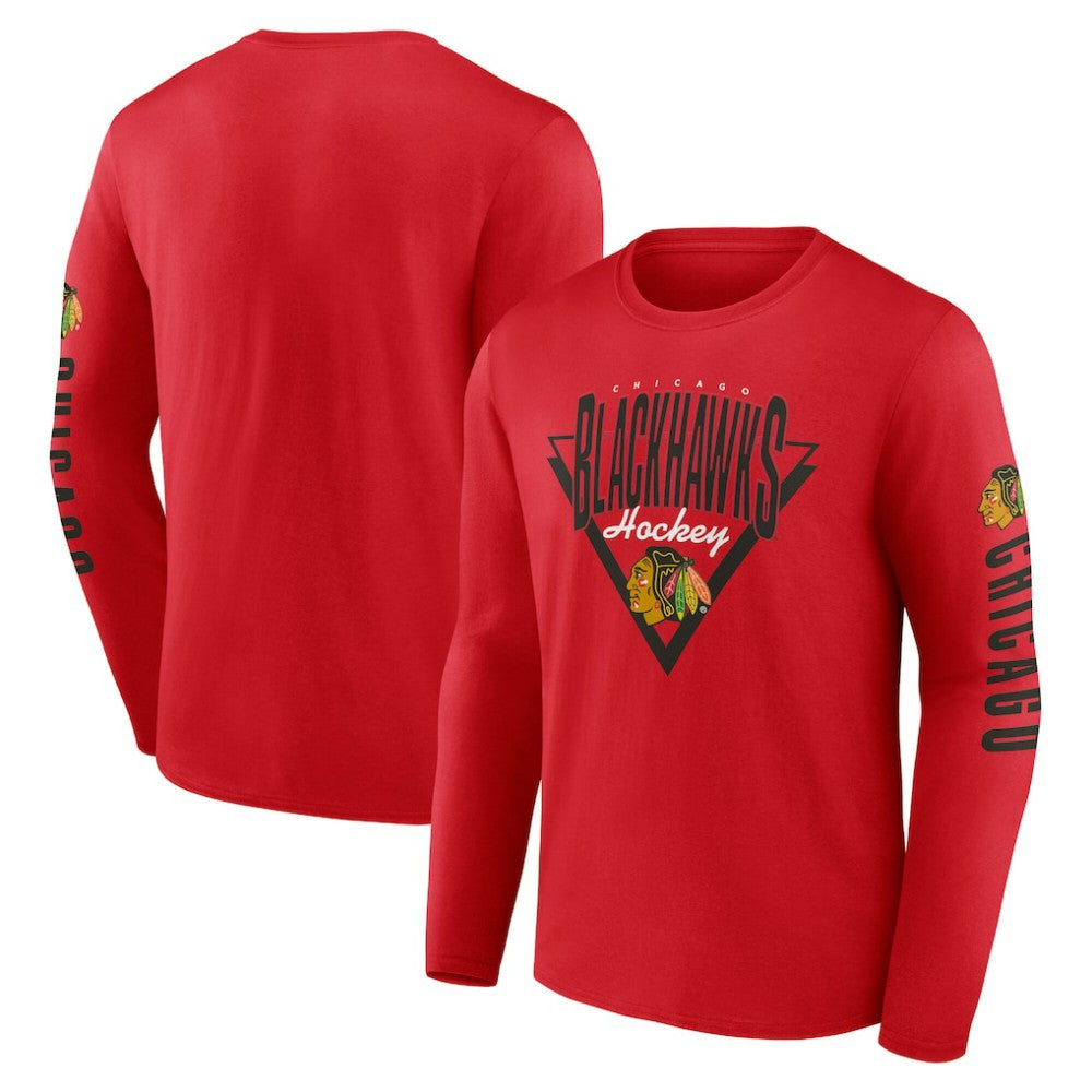Chicago Blackhawks Fanatics Headline Long Sleeve T-Shirt - Red - NHL 202688623