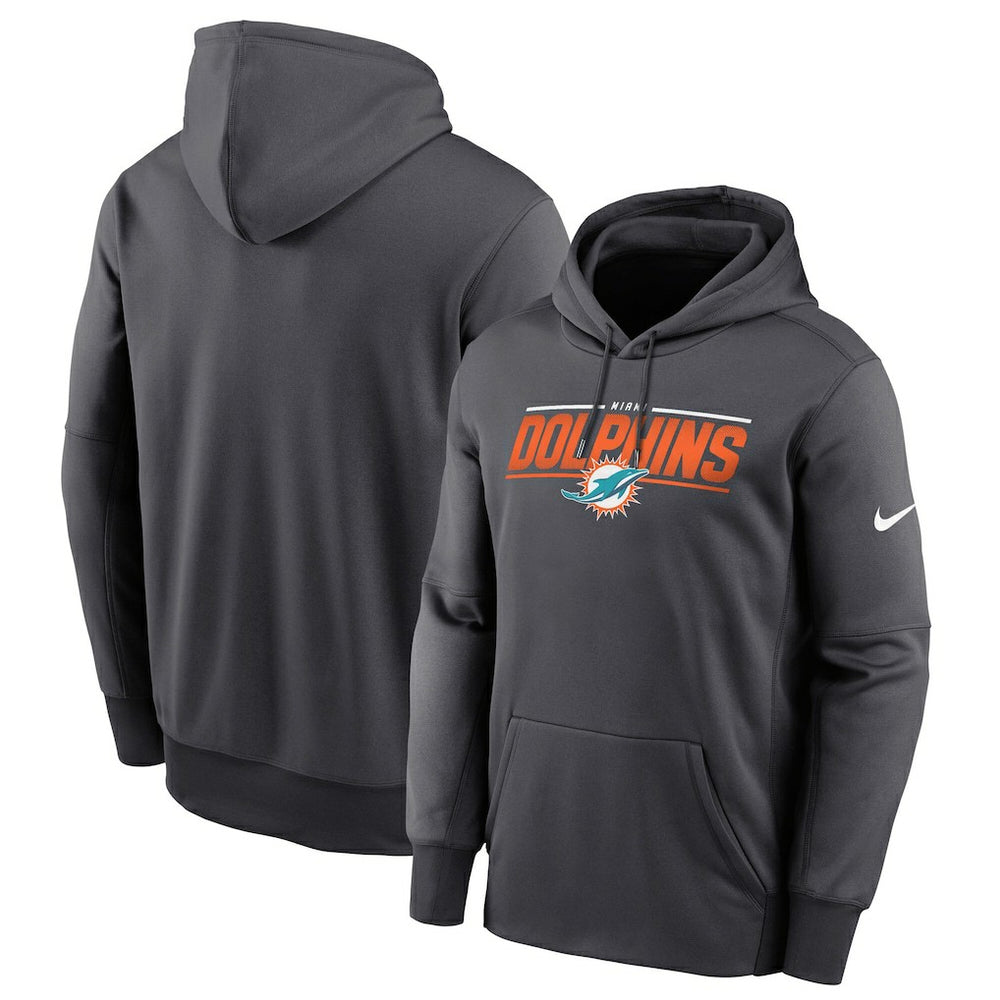 Nike Miami Dolphins Team Muscle Performance Fleece Pullover Hoodie Anthracite