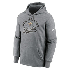 Nike New Orleans Saints Performance Fleece Pullover Hoodie Heather Gray
