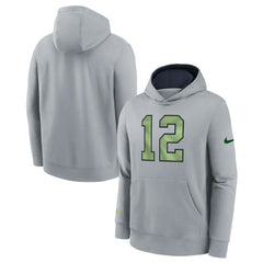Nike Seattle Seahawks Youth 2025 Rivalries Collection Club Hoodie Wolf Gray