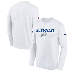 Nike Buffalo Bills Youth 2025 Rivalries Collection Sideline Legend Dri-FIT Long Sleeve T-Shirt White