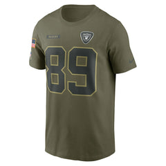 Nike Brock Bowers Las Vegas Raiders 2025 Salute to Service Name & Number T-Shirt Olive