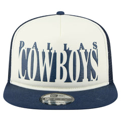 Dallas Cowboys New Era Cutout A-Frame 9FIFTY Snapback Hat Cream/Navy