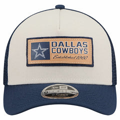 Dallas Cowboys New Era Two-Tone Text 9FORTY M-Crown Adjustable Hat Stone/Navy