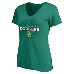 Los Angeles Dodgers Profile Women's Plus Size Celtic V-Neck T-Shirt - Kelly Green - MLB Online