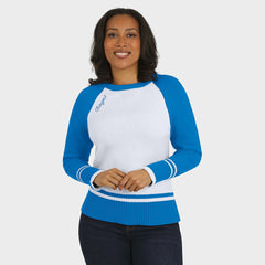 Los Angeles Chargers WEAR by Erin Andrews Women's Colorblock Raglan Sweater White/Powder Blue