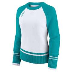 Miami Dolphins WEAR by Erin Andrews Women's Colorblock Raglan Sweater White/Aqua