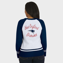 New England Patriots WEAR by Erin Andrews Women's Colorblock Raglan Sweater White/Navy