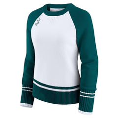 Philadelphia Eagles WEAR by Erin Andrews Women's Colorblock Raglan Sweater White/Midnight Green
