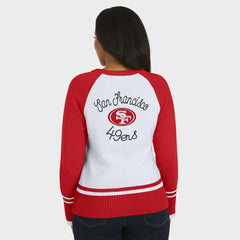 San Francisco 49ers WEAR by Erin Andrews Women's Colorblock Raglan Sweater White/Scarlet
