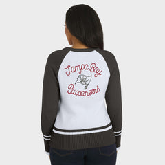 Tampa Bay Buccaneers WEAR by Erin Andrews Women's Colorblock Raglan Sweater White/Pewter
