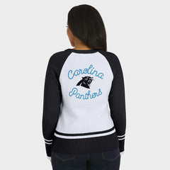 Carolina Panthers WEAR by Erin Andrews Women's Colorblock Raglan Sweater White/Black