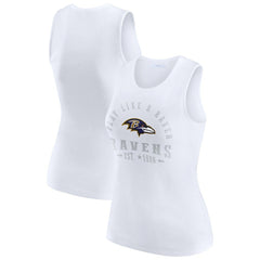 Baltimore Ravens WEAR by Erin Andrews Women's Ribbed Graphic Tank Top White