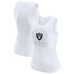 Las Vegas Raiders WEAR by Erin Andrews Women's Ribbed Graphic Tank Top White