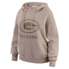 Green Bay Packers WEAR by Erin Andrews Women's Washed Pullover Crewdie Tan