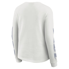New York Giants WEAR by Erin Andrews Women's Graphic Waffle Long-Sleeve T-Shirt White