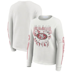 San Francisco 49ers WEAR by Erin Andrews Women's Graphic Waffle Long-Sleeve T-Shirt White