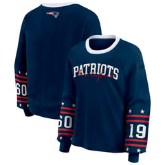 New England Patriots WEAR by Erin Andrews Women's Sport Long-Sleeve T-Shirt Navy