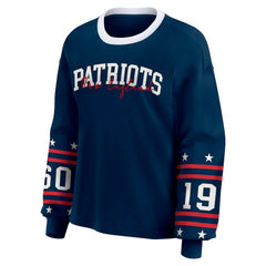 New England Patriots WEAR by Erin Andrews Women's Sport Long-Sleeve T-Shirt Navy