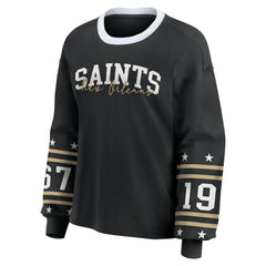 New Orleans Saints WEAR by Erin Andrews Women's Sport Long-Sleeve T-Shirt Black