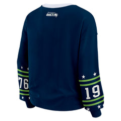 Seattle Seahawks WEAR by Erin Andrews Women's Sport Long-Sleeve T-Shirt College Navy