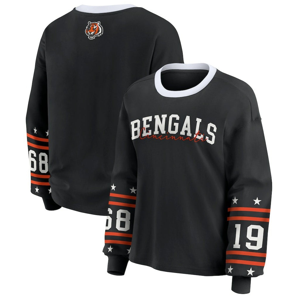 Cincinnati Bengals WEAR by Erin Andrews Women's Sport Long-Sleeve T-Shirt Black