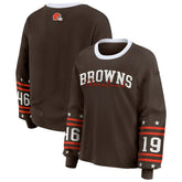 Cleveland Browns WEAR by Erin Andrews Women's Sport Long-Sleeve T-Shirt Brown