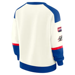 Buffalo Bills WEAR by Erin Andrews Women's Racing Crew V-Neck Sweatshirt Cream