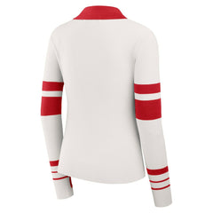 San Francisco 49ers WEAR by Erin Andrews Women's Ribbed Henley Polo Sweater White
