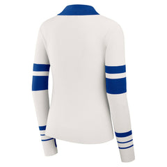 Buffalo Bills WEAR by Erin Andrews Women's Ribbed Henley Polo Sweater White